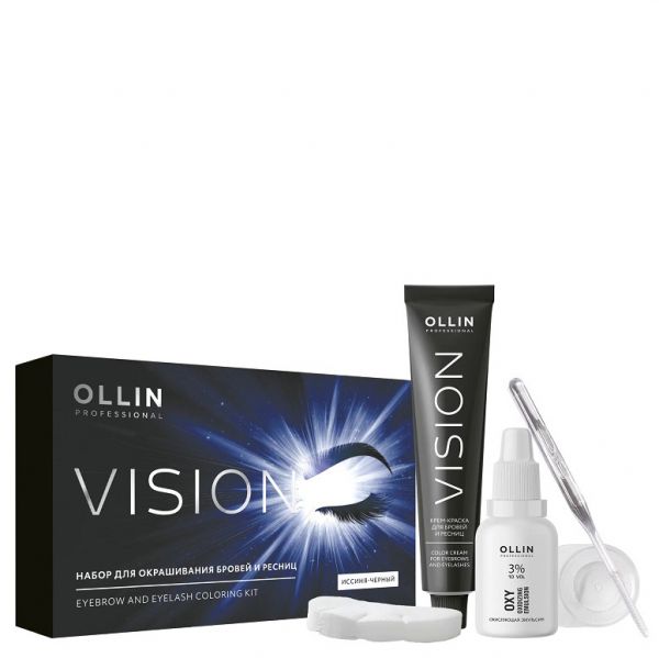 VISION SET for coloring eyebrows and eyelashes (Blue-black) OLLIN 20 ml